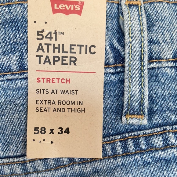 Relisted Levi’s 541 athletic taper distressed jean sits at waist 58 x 34 - Picture 4 of 17